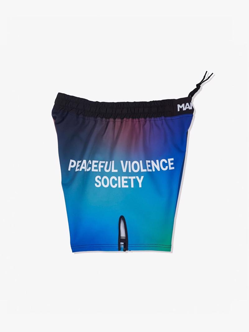 MANTO society FIGHT SHORTS-gradient